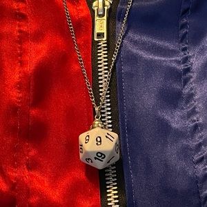 White D20 Necklace - Dungeons & Dragons / D&D